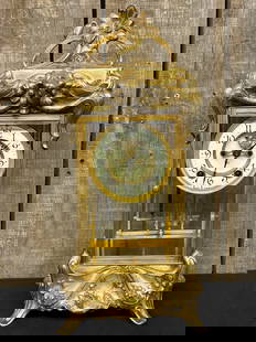 Louis XV Style New Haven Crystal Regulator Mantel Clock With Beveled Glass, With Key 7"X8"X18": Louis XV Style New Haven Crystal Regulator Mantel Clock With Beveled Glass, With Key 7"X8"X18"