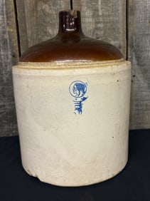 5 Gallon Stoneware Louisville Pottery Crock Jug 12"X12"X18"