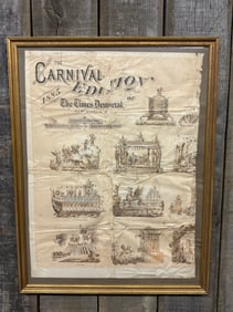 The Carnival Edition New Orleans 1885 "The Times Democrat" Framed Poster 24"X31"