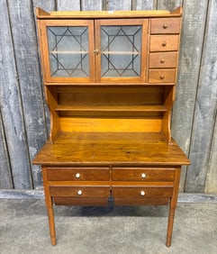 Antique Possum Belly Kitchen Cabinet With Frosted Glass Decoration By Galaxy Furniture Co. -