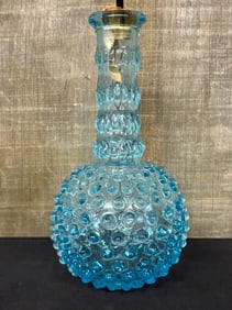 Blue Opalescent Hobnail Cologne - Perfume Bottle 4"X8"