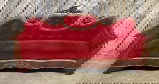 Mid-1800's Empire Style Sofa; Thomas Day Style; Measuring 28"X80"X40"