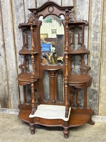 Antique Victorian Etagere With Marble Top And Drawer 17"X53"X75"