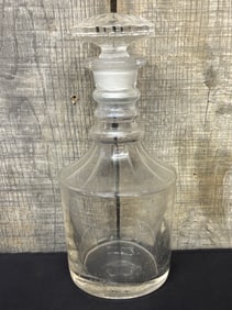 Early Glass Decanter 4"X4"X10"