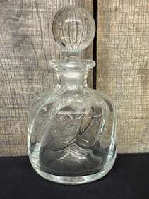 Antique Swirl Blown Glass Style Decanter 4"X4"X9"