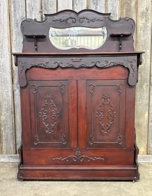 Antique Mahogany Murphy Bed With Beveled Mirror; Functions; Measuring 20"X54"X78"