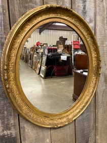 Antique Oval Gold Framed Mirror 25"X31"