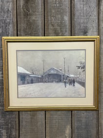 Winter, South Of The Bridge" By Paul Sawyier; Framed. 27"X22