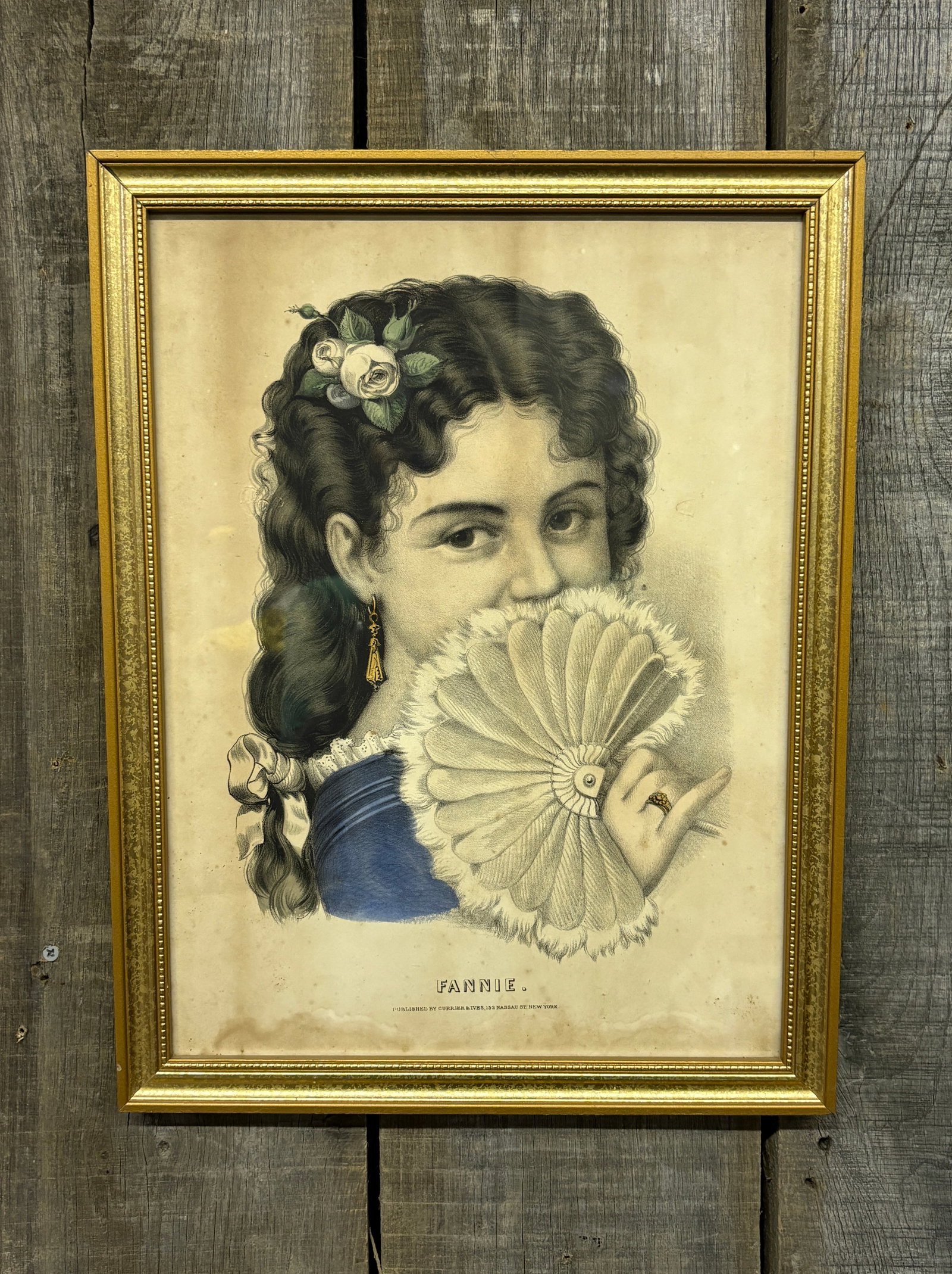 Fannie" By Currier And Ives; 152 Nassau St. 13"X18: Fannie" By Currier And Ives; 152 Nassau St. 13"X18