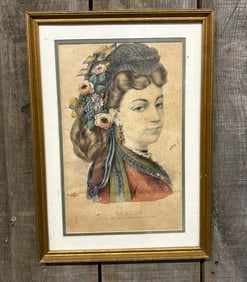 Emeline" By Currier And Ives; 125 Nassau St. 12"X18