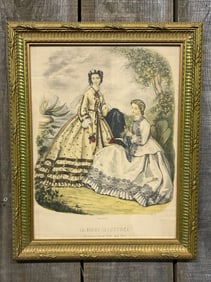 Framed Print From "La Mode Illustree" A French Fashion Magazine Published From 1860-1937 15"X19"