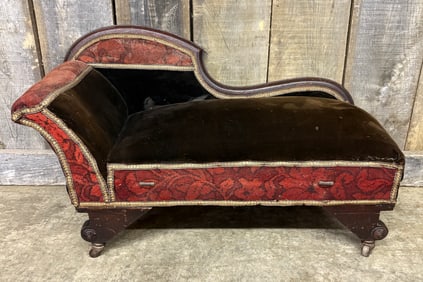 Antique Victorian Salesman Sample Chaise Lounge 16"X30"X18"