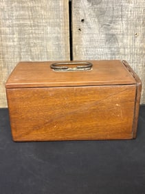 Antique Wooden Trinket Box 5"X10"X5"