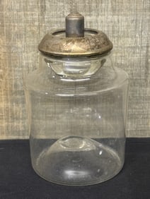Frank M Whiting Possibly Sterling Silver And Glass Cigarette Lighter 3"X5"