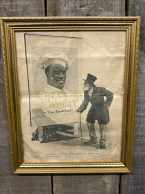 Gilt Framed "Ah' Reckon As How He's De Best' Known Man In De World" Cream of Wheat Co. Print, 1914