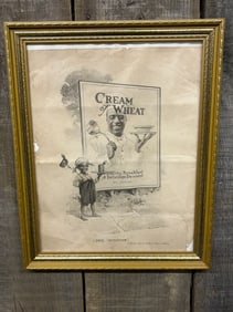 Gilt Framed "Some Imitation" Cream of Wheat Co. Print, 1920 13"X16"