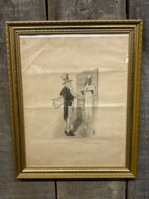 Gilt Framed "Well, You're Helping Some!" Cream of Wheat Co. Print, 1915 13"X16"