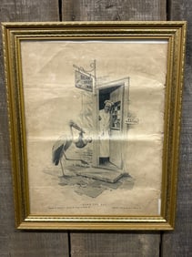 Gilt Framed "Here You Are" Cream of Wheat Co. Print, 1917 13"X16"
