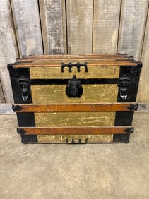 Antique 19th Century Dome-Top Steamer Trunk 17"X28"X22"