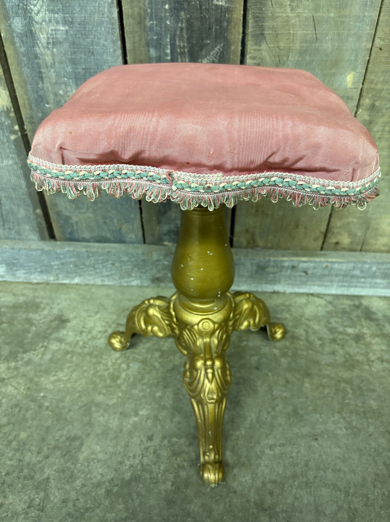 Early Cast Iron Base Piano Stool 11"X12"X19" (1 of 5)