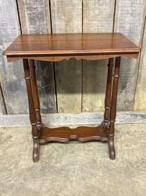 Vintage American Classical Walnut Tier Side Table, c. 1940s 16"X25"X28"