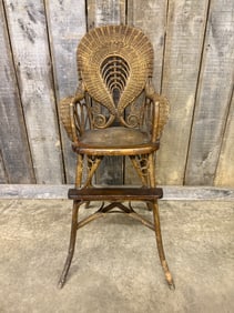 Antique Wicker High Chair 21"X24"X41"