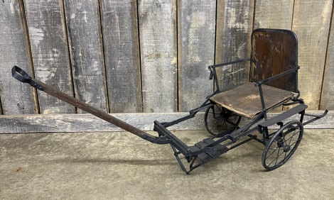 Antique Allwin 1920's Fold Away Carriage Stroller Baby Pull 18"X53"X24"