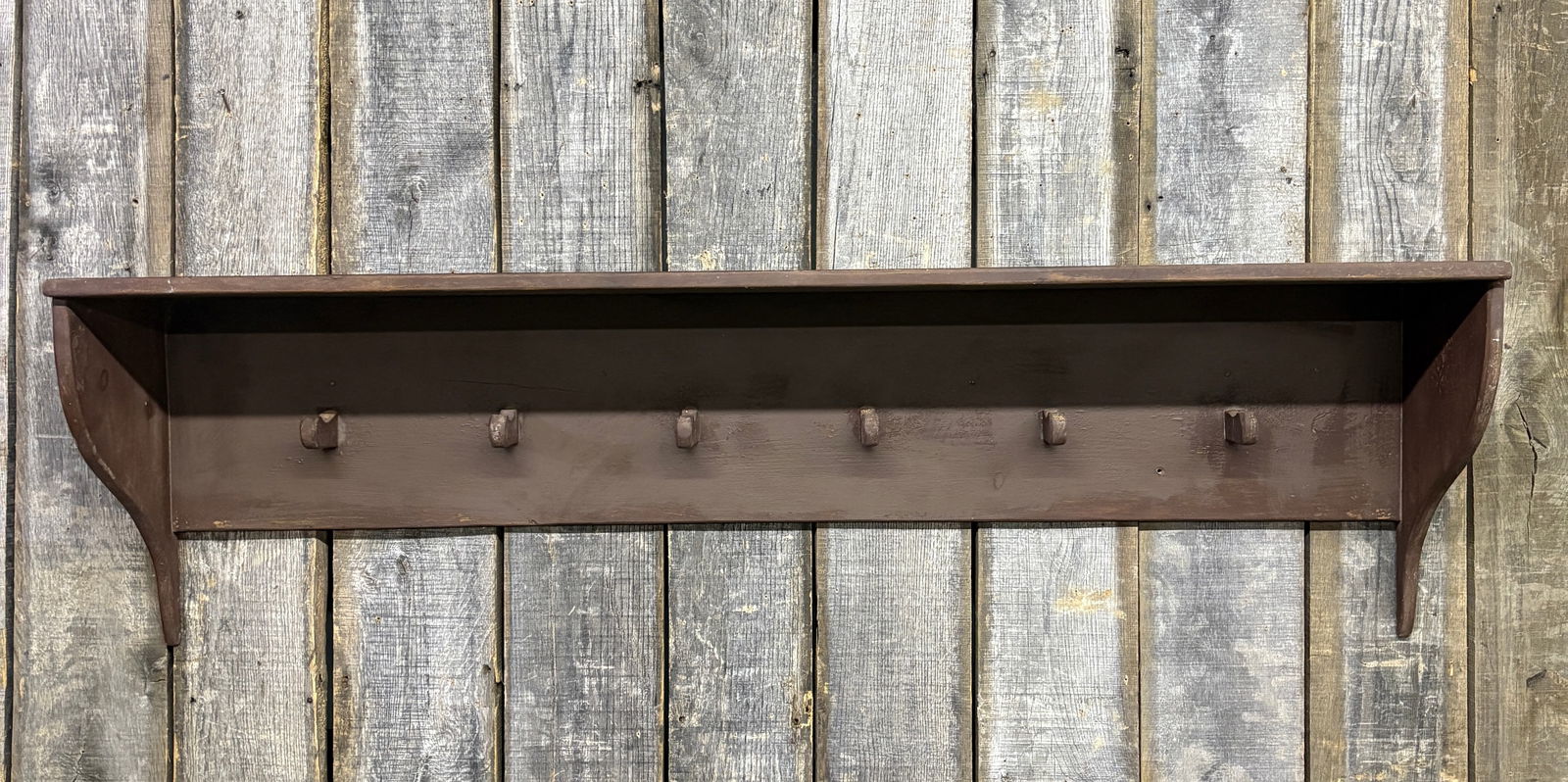 Antique Primitive Large Wall Shelf Hat Rack 12"X60"X17" (1 of 6)