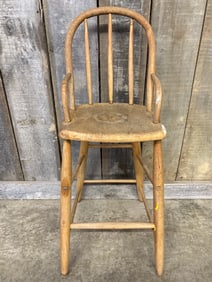 Antique Primitive High Chair 12"X15"X35"