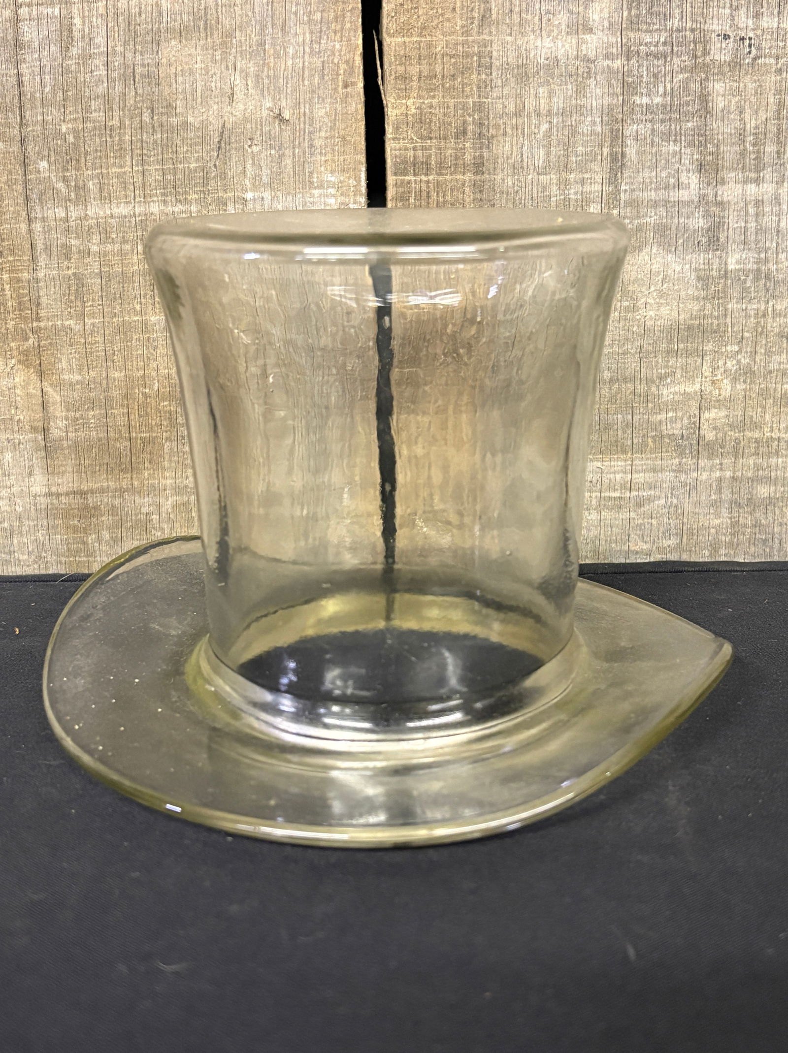 Art Deco Smoke Tinted Glass Top Hat Vase 6"X7"X5" (1 of 4)