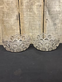 Two Vintage L E Smith Moon and Stars Open Serving Bowls 8"X8"X4"