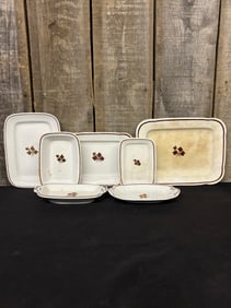 Large Collection of Antique Royal Ironstone China Serving Dishes in Tea Leaf Pattern by Alfred