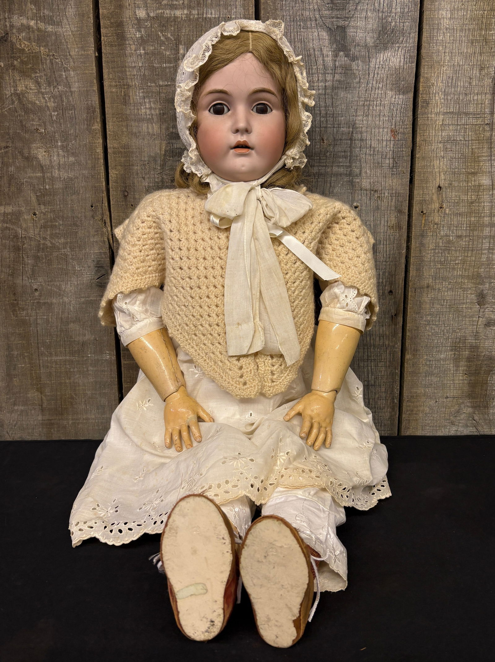 vintage hertwig Bonnet doll *＊ Antique-German-7x7822-Hertwig-