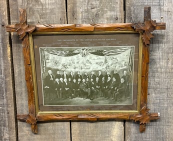 Antique Framed Print "The Presidents of the United States of America" , Showing the 1st 25