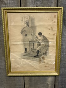 Gilt Framed "A Proud Day of Rastus" Cream of Wheat Co. Print, 1914 13"X16"