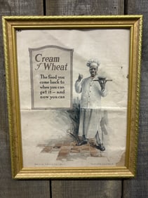Gilt Framed "The Food You Come Back To When You Can Get It - And Now You Can" Cream of Wheat Co.