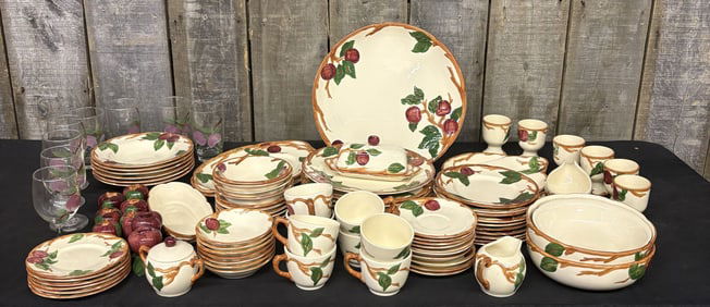 Large set of Vintage Franciscan Ware Apple Pattern Tableware and Accessories