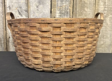 Large Vintage Handmade Basket
