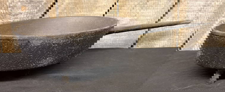 Antique Cast Iron Spider Pot Primitive Fireplace Hearth Cooking 12"X21"X5": Antique Cast Iron Spider Pot Primitive Fireplace Hearth Cooking 12"X21"X5"