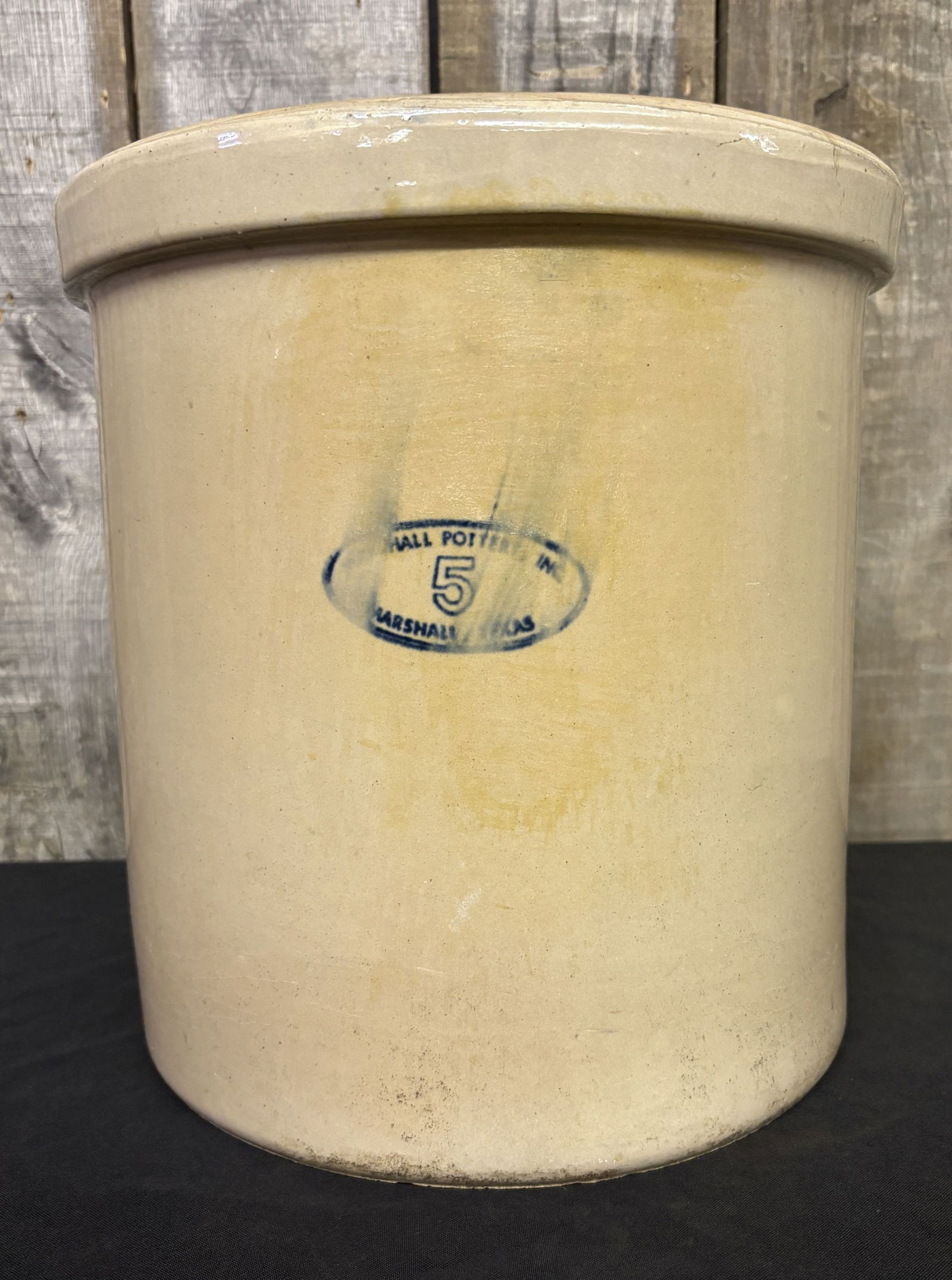 5 Gallon Stoneware Crock Jug, Marshall Texas 13"X14" (1 of 4)