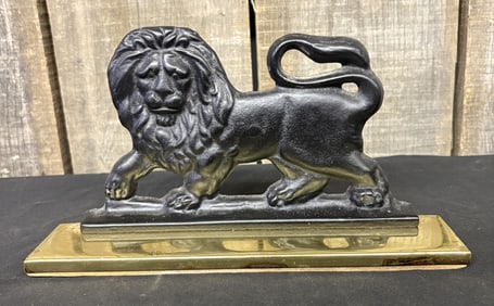 Vintage Cast Iron and Brass Doorstop