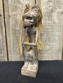 Vintage Native African Hand Carved Wooden Figure