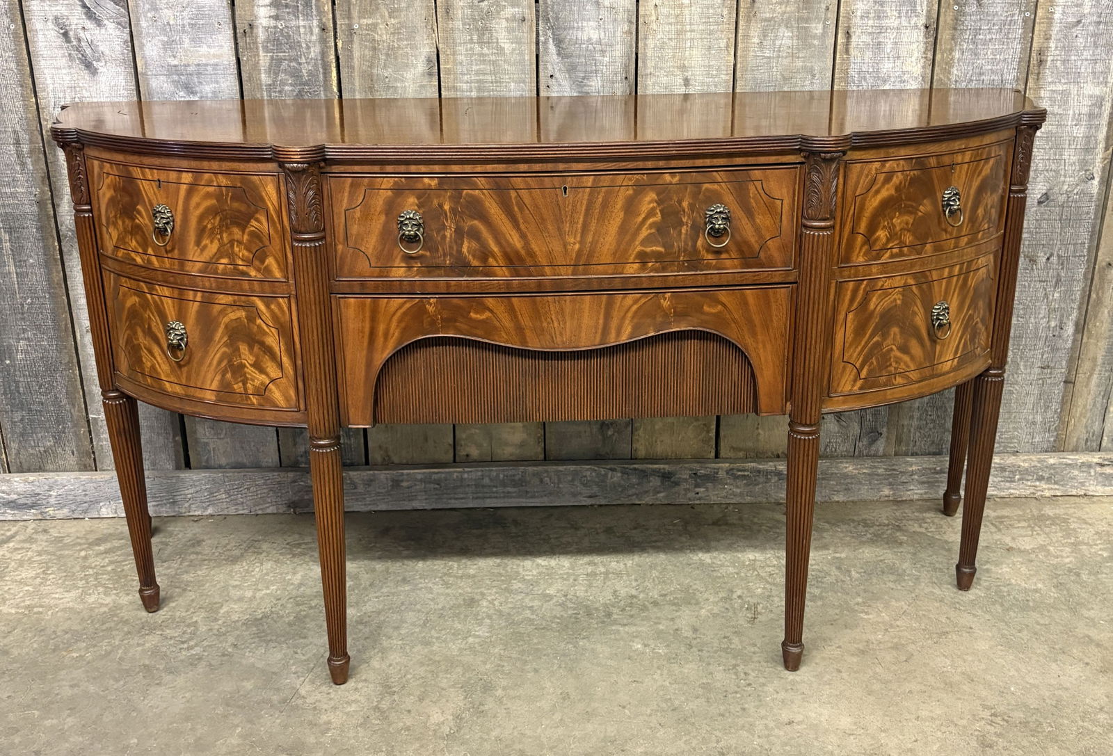 Excellent Mid-Atlantic Federal Inlaid Mahogany Sideboard 72"X24"X36" (1 of 9)