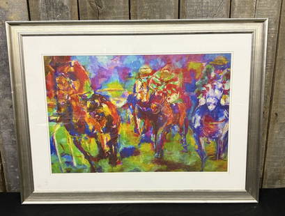 Framed Horse Racing Oil Painting; Lexington, KY. 40"X30": Framed Horse Racing Oil Painting; Lexington, KY. 40"X30"