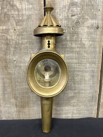 Antique Carriage Lantern, Carriage Signal Lamp With Candle, 19th Century