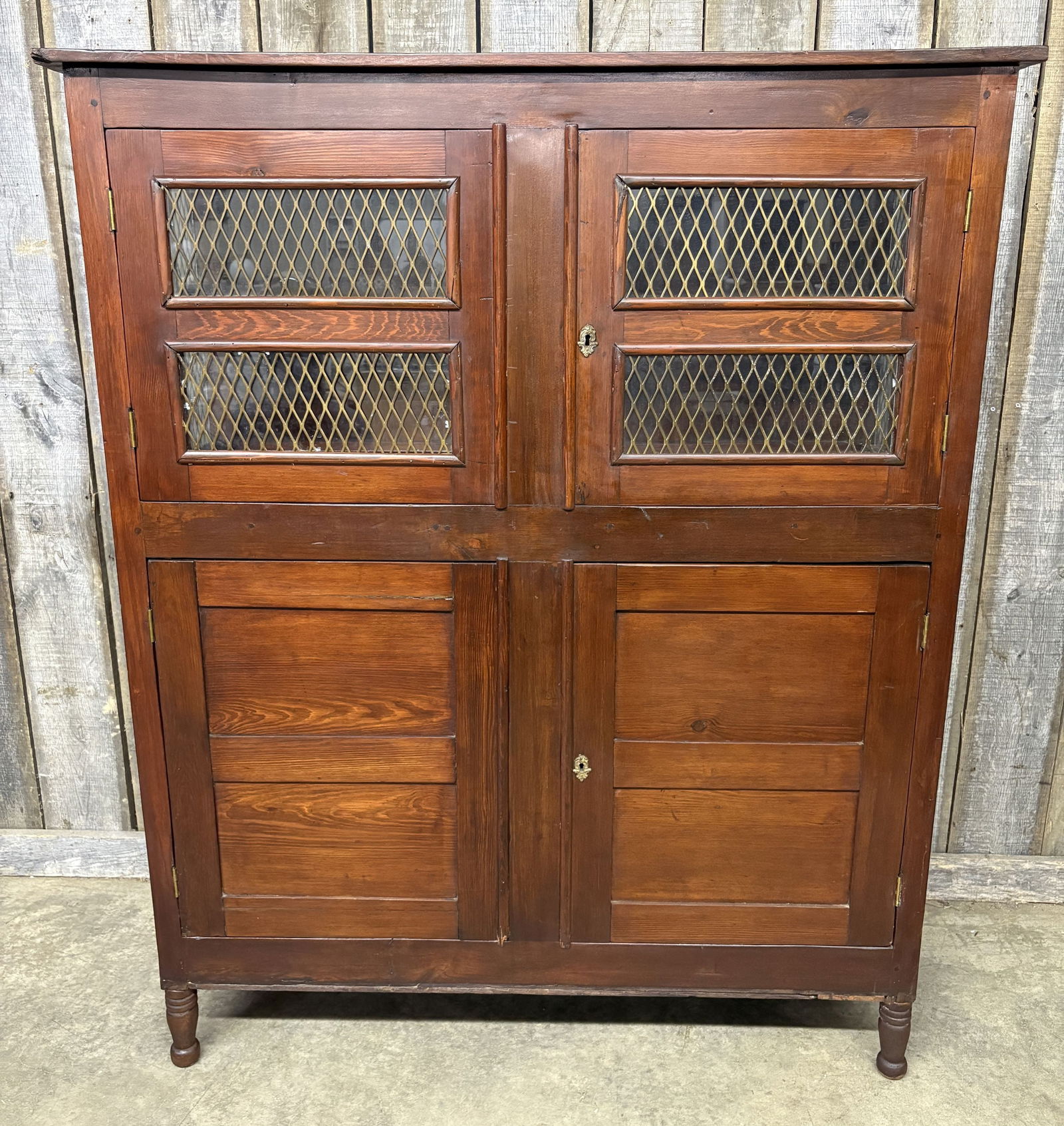 Early Jelly Cupboard on Turned Legs 22"X52"X63" (1 of 6)