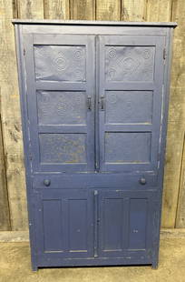 Antique Primitive Style Painted Pie Safe 15"X41"X72": Antique Primitive Style Painted Pie Safe 15"X41"X72"
