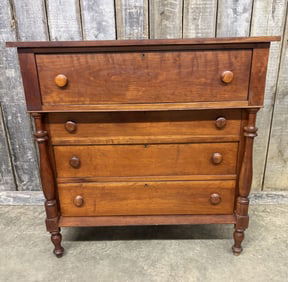 Early 20th Century Antique American Classical Style Cherry Chest of Drawers