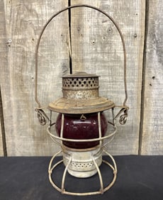 Antique Adams Westlake Antique Red Adlake Kero Globe RF&P Railroad Lantern