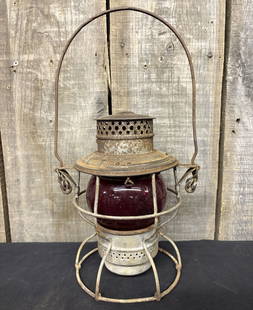 Antique Adams Westlake Antique Red Adlake Kero Globe RF&P Railroad Lantern 8"X14": Antique Adams Westlake Antique Red Adlake Kero Globe RF&P Railroad Lantern 8"X14"